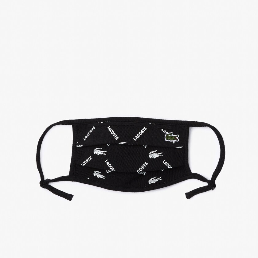 Máscaras Lacoste Masculino Pretas Branco Pretas Verdes Branco L.12.12 Printed Face with Adjustable Strap FE7-81248G8