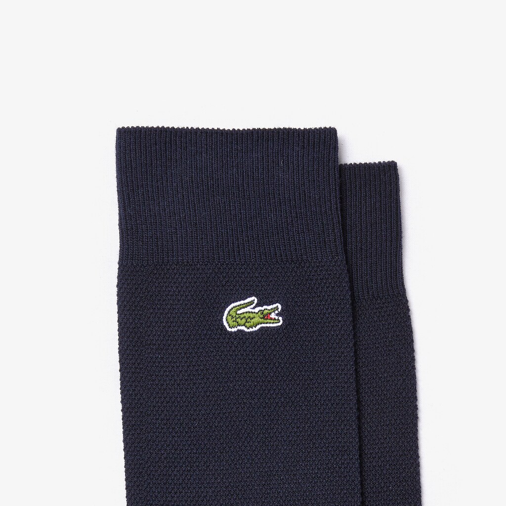 Meias Lacoste Masculino Azul Marinho Azuis Verdes Cotton Blend 3-Pack QD0-21662K8