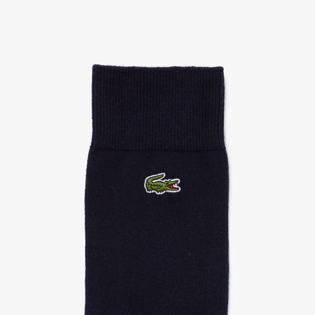 Meias Lacoste Masculino Azul Marinho Azuis Embroidered Crocodile Cotton Blend EG7-90769X6
