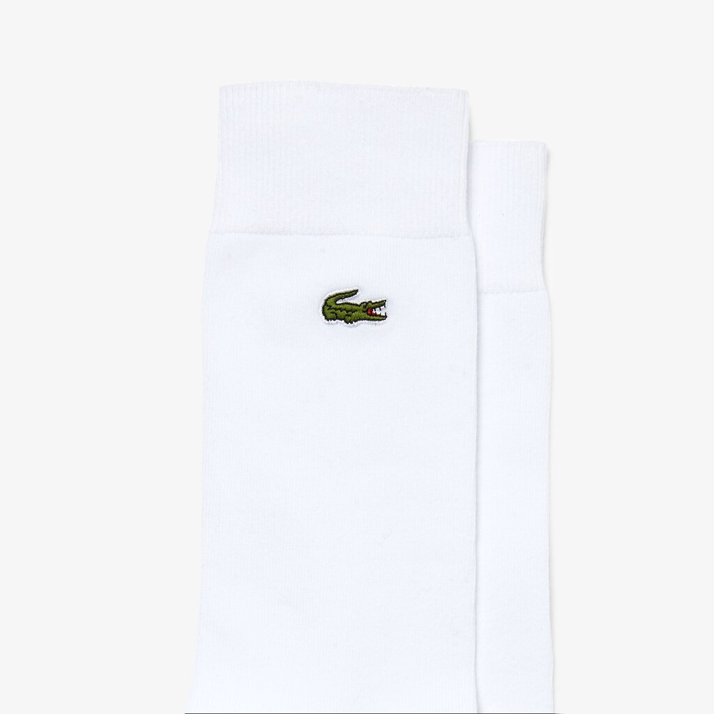 Meias Lacoste Masculino Branco Embroidered Crocodile Cotton Blend KW1-83688X3