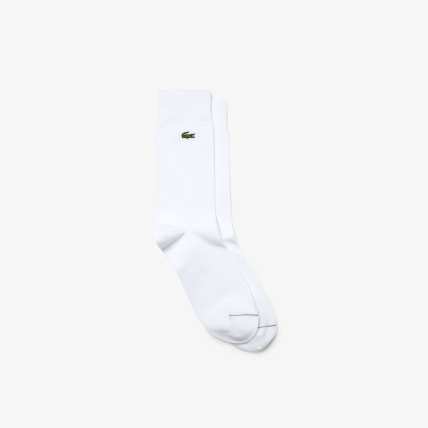 Meias Lacoste Masculino Branco Embroidered Crocodile Cotton Blend KW1-83688X3