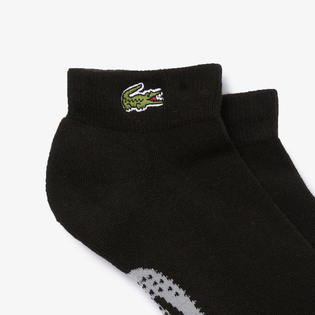 Meias Lacoste Masculino Pretas Cinzentas SPORT Printed Crocodile Low-Cut Cotton YF4-40364U1