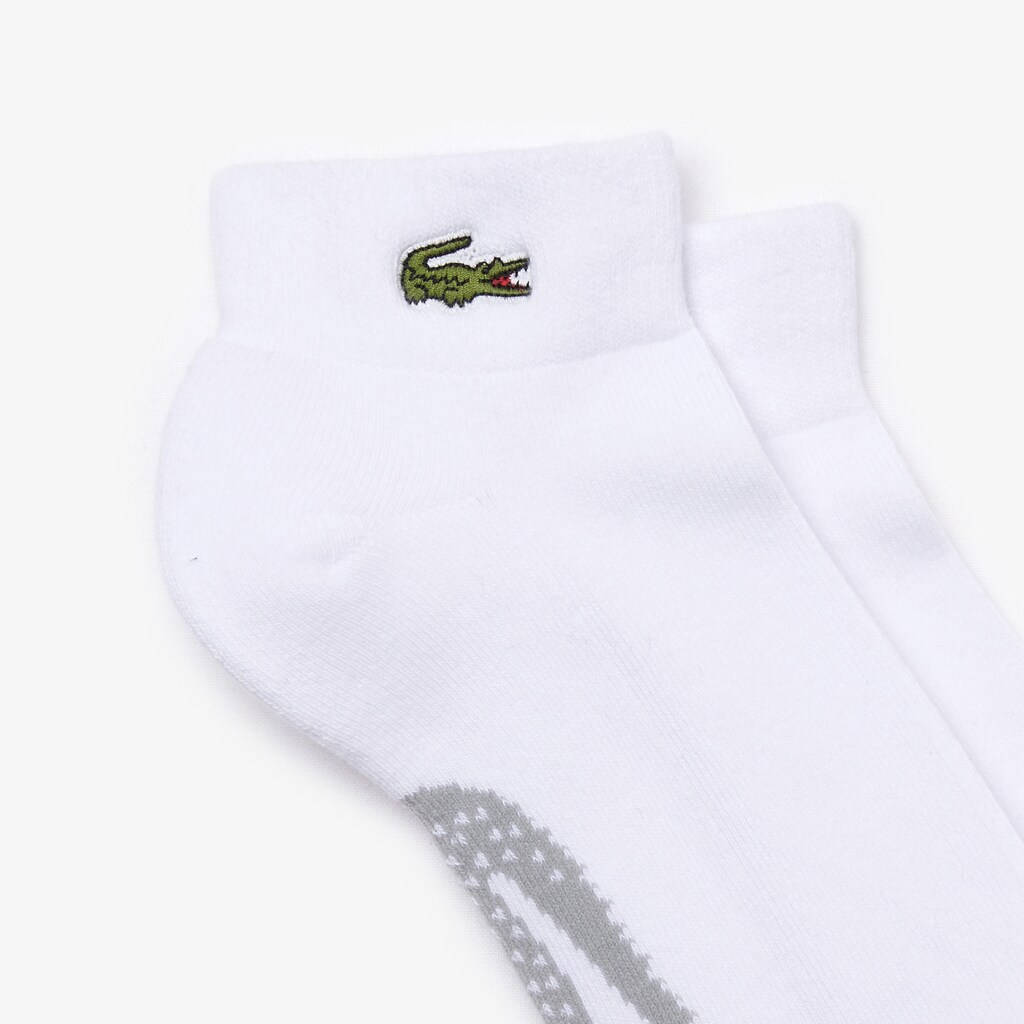 Meias Lacoste Masculino Branco Cinzentas SPORT Printed Crocodile Low-Cut Cotton RE7-70657T7