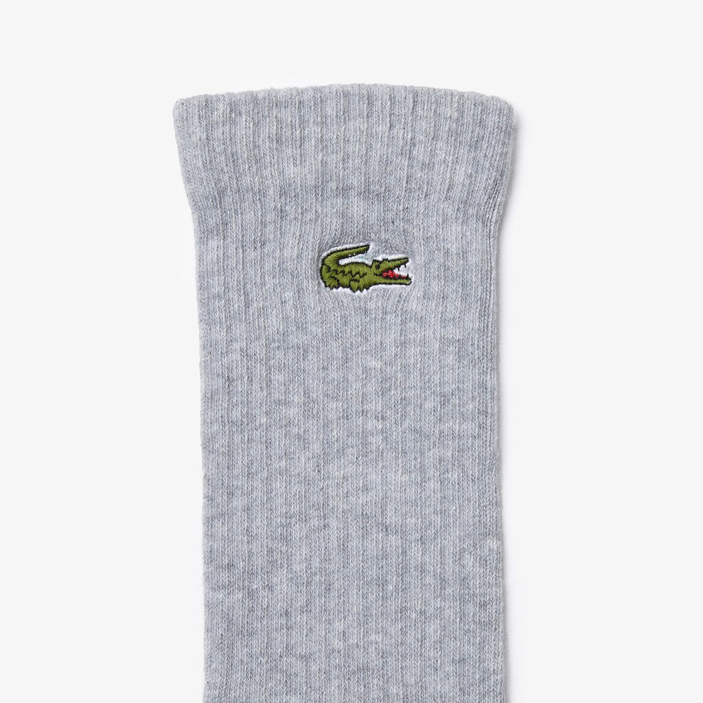 Meias Lacoste Masculino Cinzentas Branco Pretas Three-Pack Of SPORT High-Cut Cotton AP8-35313W8
