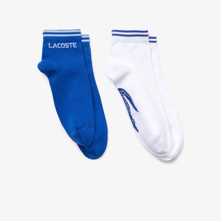 Meias Lacoste Masculino Azuis Branco Two-Pack Of SPORT Cotton DT3-05280D3