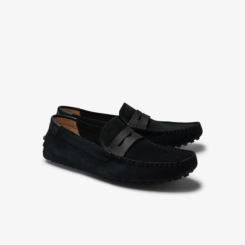 Mocassins Lacoste Masculino Pretas Pretas Concours Nautic Suede DJ5-12811F3