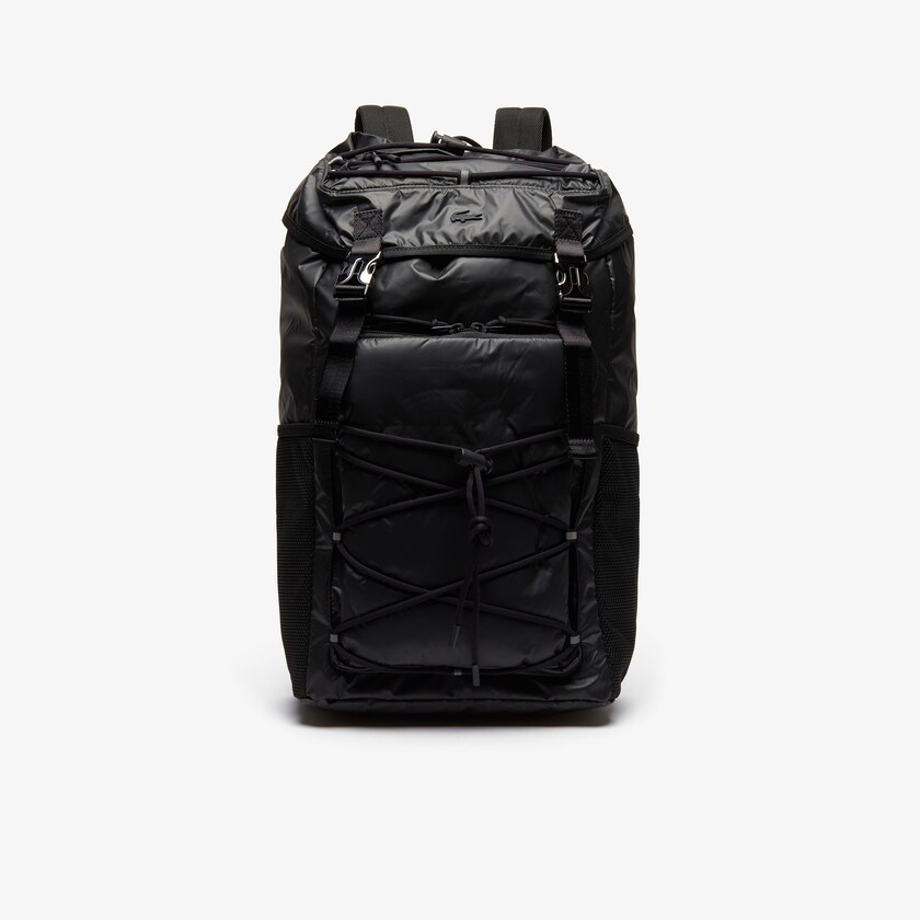 Mochilas Lacoste Masculino Pretas Altitude Drawstring Flap Nylon ZC6-10961Y8