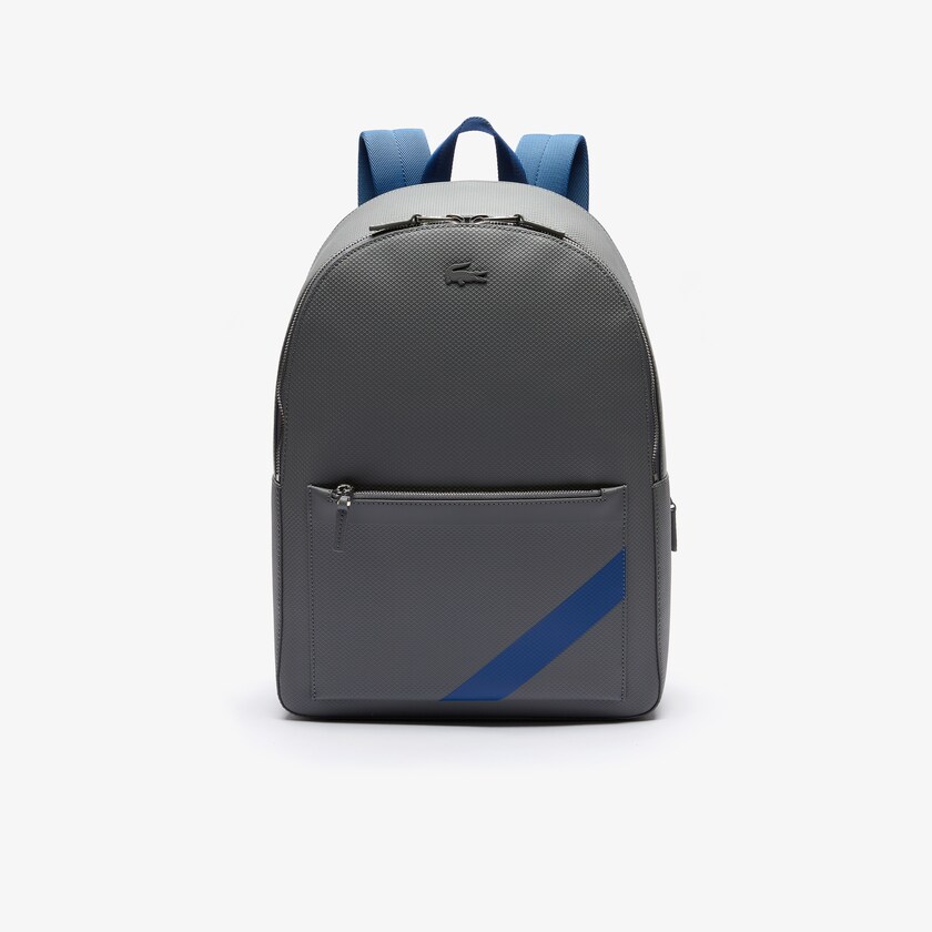 Mochilas Lacoste Masculino Cinzentas Chantaco Colorblock Matte Stitched Leather JE2-90349S9