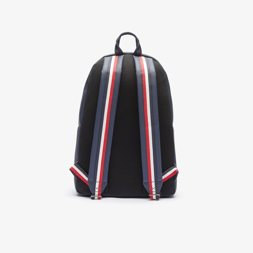Mochilas Lacoste Masculino Azul Marinho Azuis Branco Vermelhas Classic Tricolour Straps OK3-08290N5