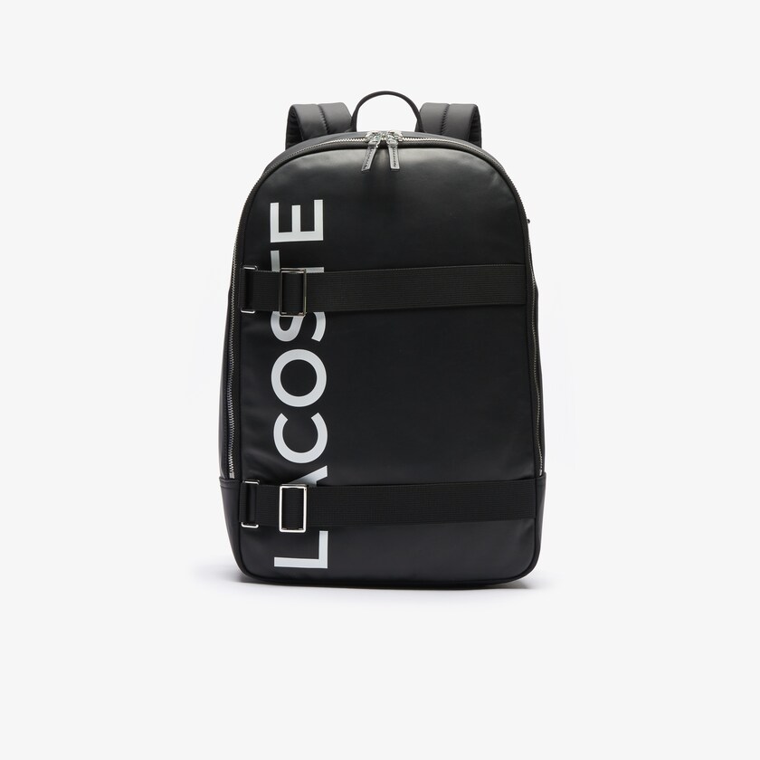 Mochilas Lacoste Masculino Pretas Branco L.12.12 Branded And Strap OE8-84288F5