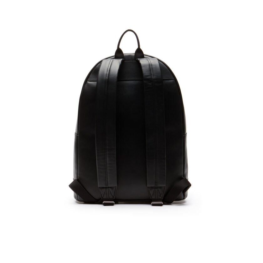 Mochilas Lacoste Masculino Pretas L.12.12 Casual Embossed Lettering Leather AO7-00240V6