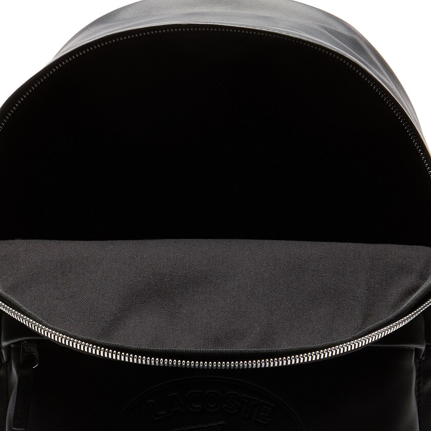 Mochilas Lacoste Masculino Pretas L.12.12 Casual Embossed Lettering Leather AO7-00240V6