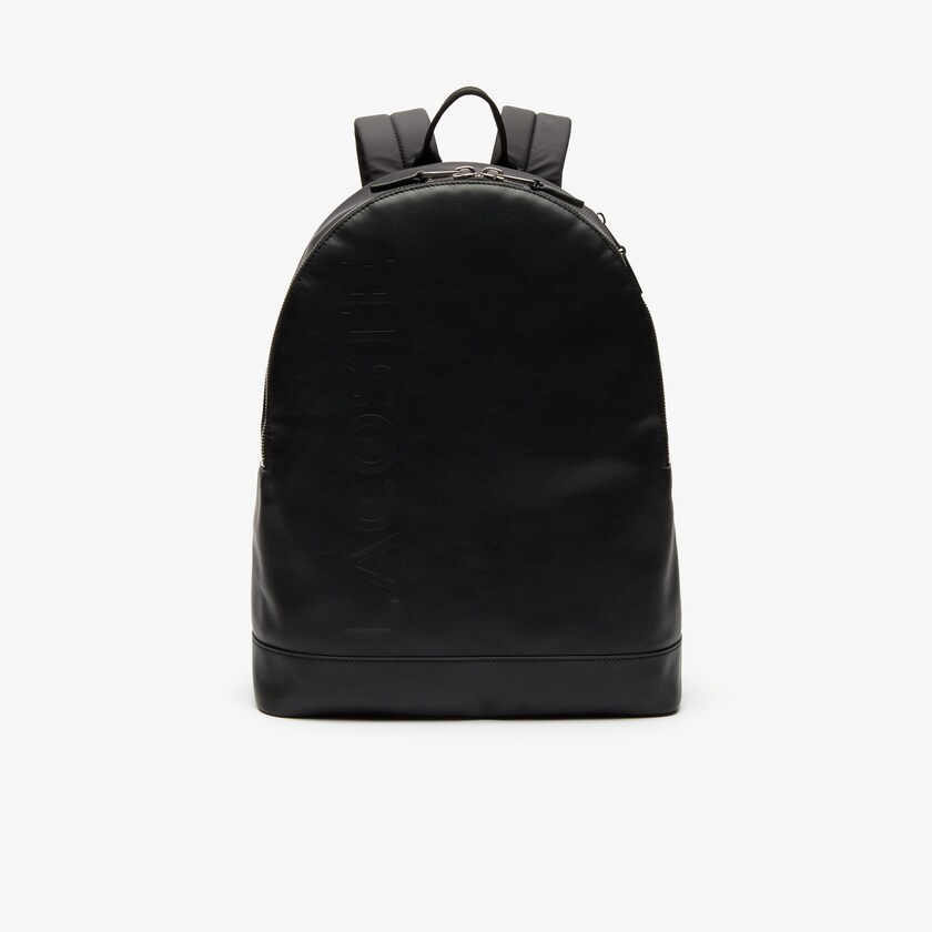 Mochilas Lacoste Masculino Pretas L.12.12 Signature Leather Zip GG8-91779Q7