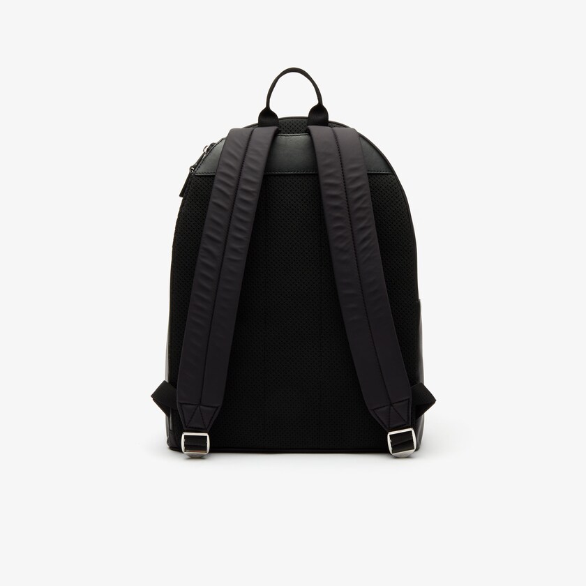 Mochilas Lacoste Masculino Pretas L.12.12 Signature Leather Zip GG8-91779Q7