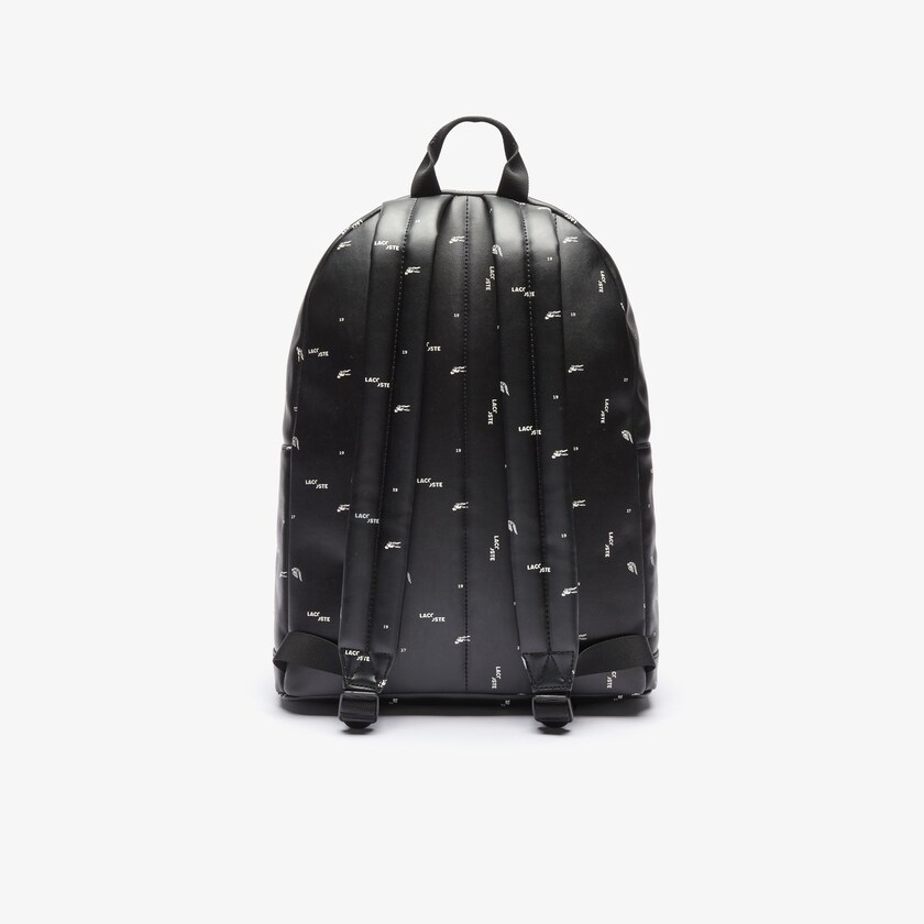 Mochilas Lacoste Masculino Pretas LCST Printed Coated Canvas YZ5-23192A7