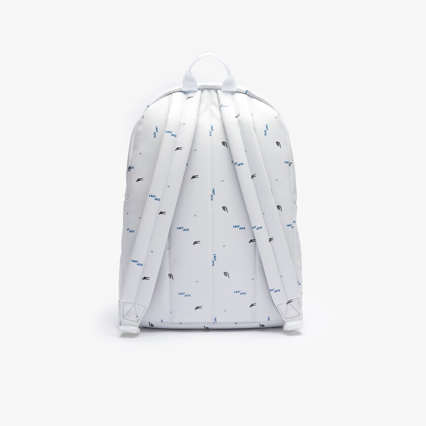 Mochilas Lacoste Masculino Branco LCST Printed Coated Canvas AR6-16541X0