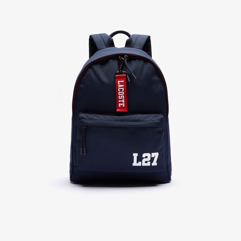 Mochilas Lacoste Masculino Azul Marinho Vermelhas Neocroc L27 Lettered Canvas IB2-90209U5