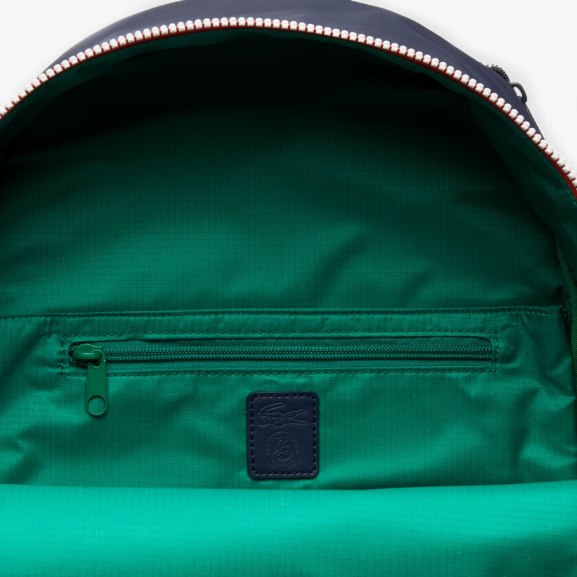 Mochilas Lacoste Masculino Azul Marinho Verdes Roland Garros Nylon OV1-73237U1