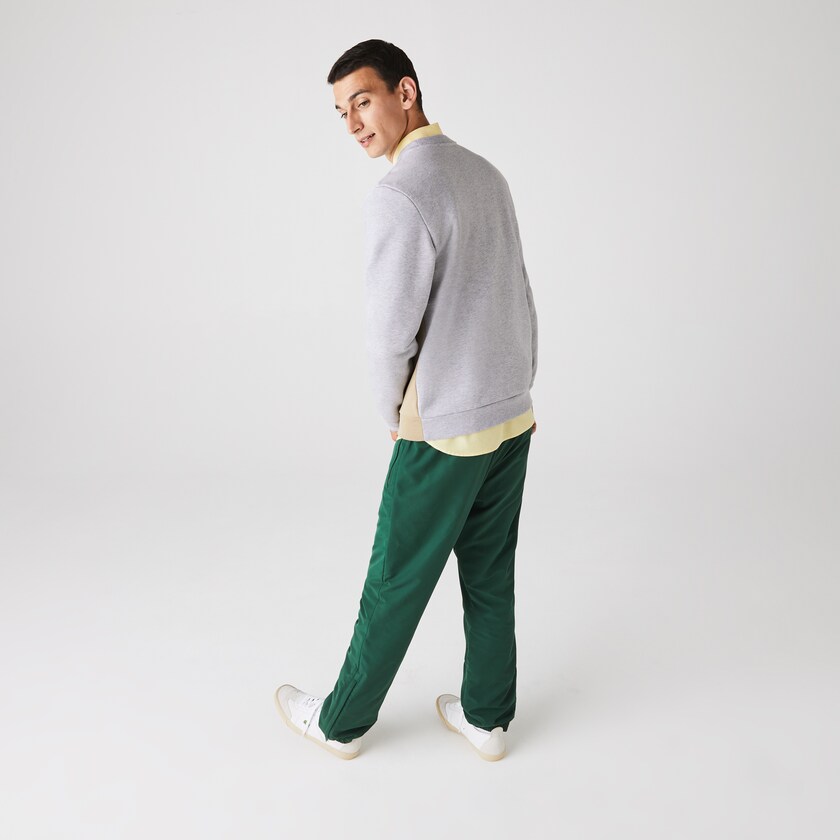 Moletons Lacoste Masculino Bege Branco Verdes Cinzentas Colorblock Fleece Crew Neck YC2-59745H8
