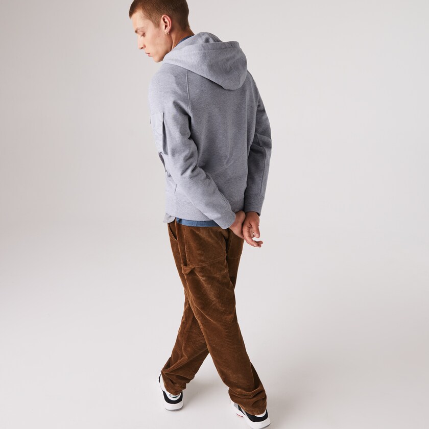 Moletons Lacoste Masculino Cinzentas Contrast Pocket Fleece PT7-40294Q3
