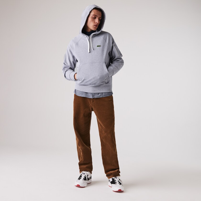 Moletons Lacoste Masculino Cinzentas Contrast Pocket Fleece PT7-40294Q3