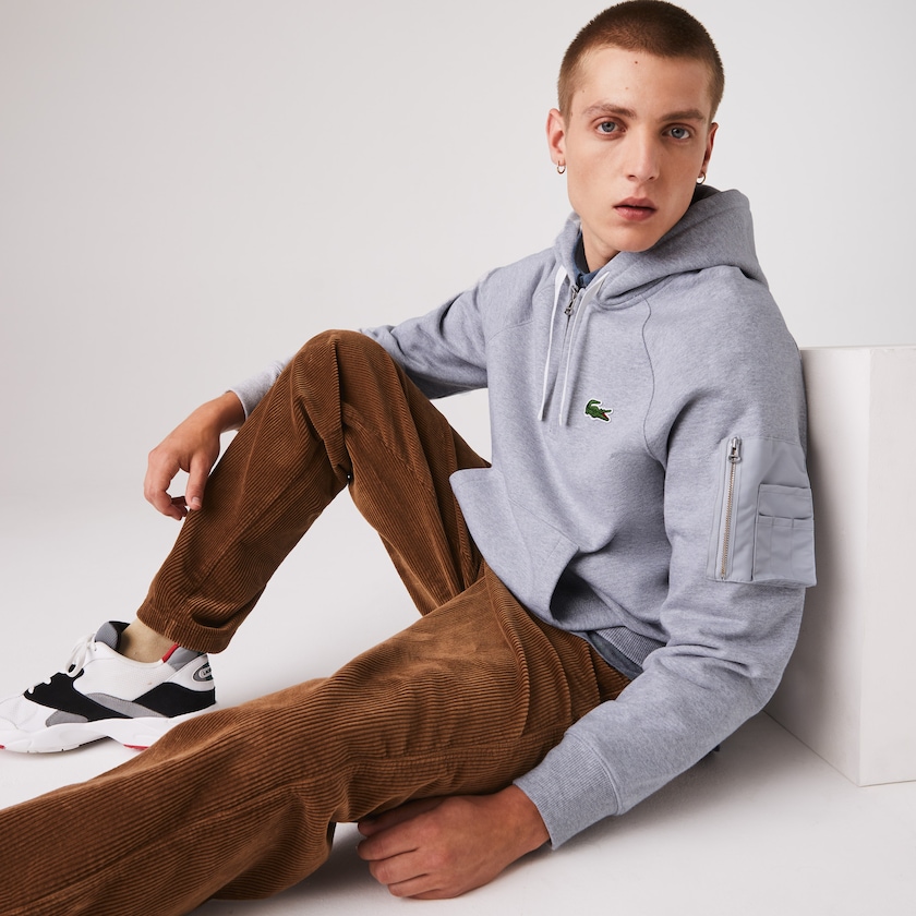 Moletons Lacoste Masculino Cinzentas Contrast Pocket Fleece PT7-40294Q3
