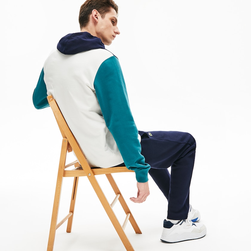 Moletons Lacoste Masculino Branco Azul Marinho Azuis Verdes Cotton-Piqué and French Terry Colorblock SD7-49524J0