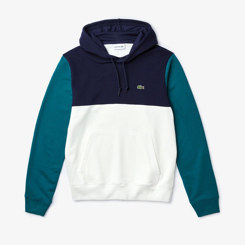 Moletons Lacoste Masculino Branco Azul Marinho Azuis Verdes Cotton-Piqué and French Terry Colorblock SD7-49524J0