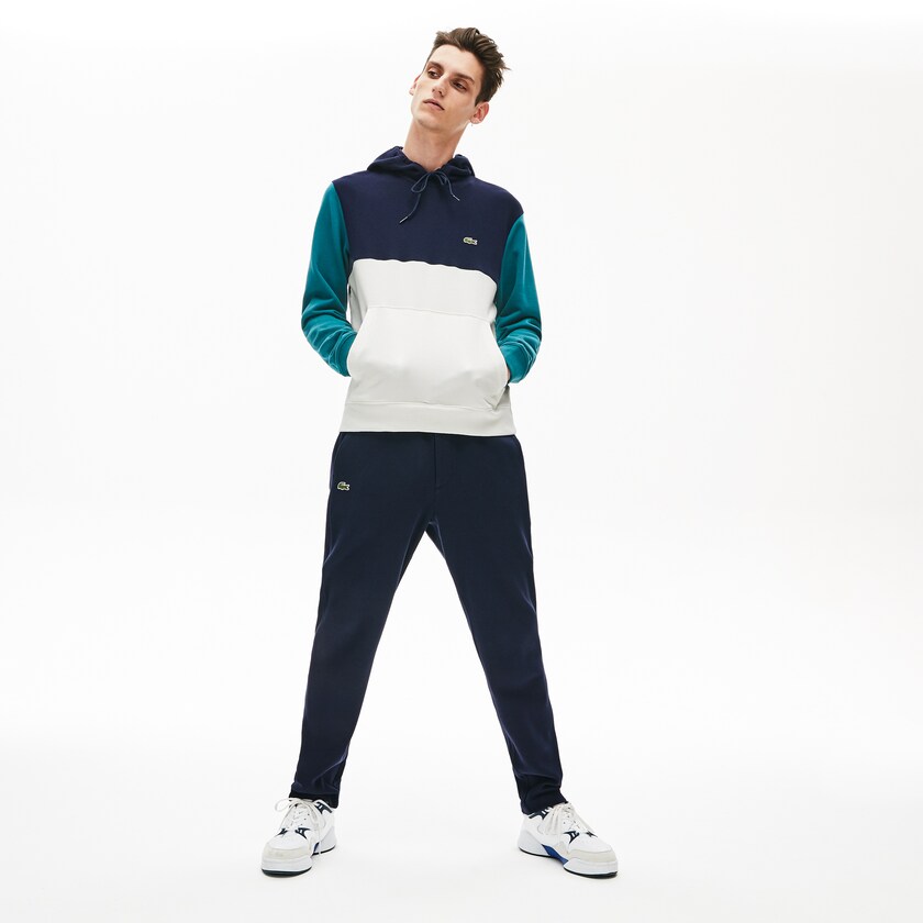 Moletons Lacoste Masculino Branco Azul Marinho Azuis Verdes Cotton-Piqué and French Terry Colorblock SD7-49524J0