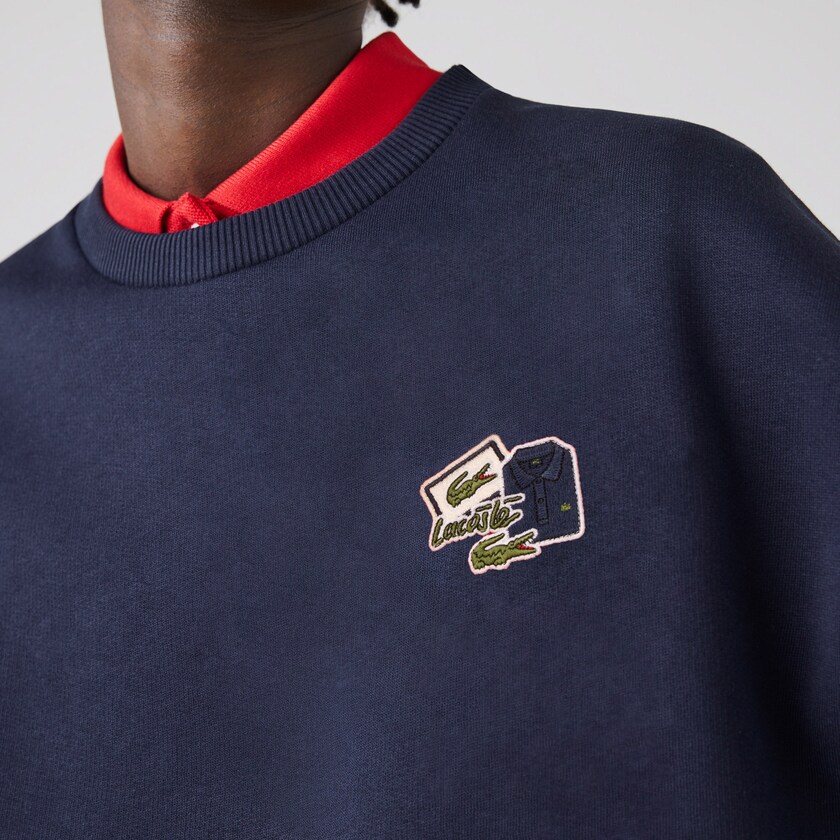 Moletons Lacoste Feminino Azul Marinho Azuis Crew Neck Badge Fleece IY5-42254P0