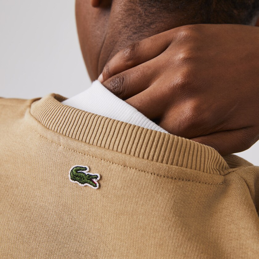 Moletons Lacoste Feminino Bege Crew Neck Embroidered Fleece WA6-55755M2