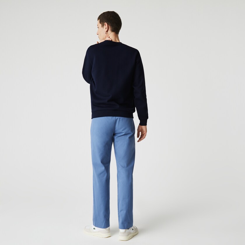 Moletons Lacoste Masculino Azul Marinho Azuis Vermelhas Crew Neck Landscape Print Fleece YE7-72357W1