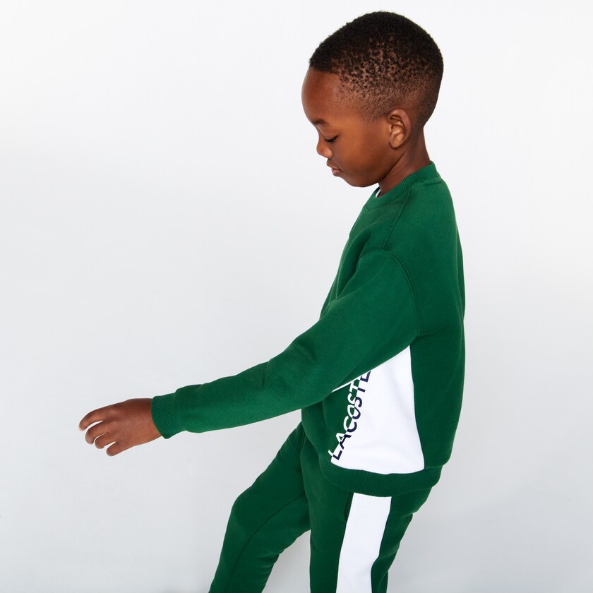 Moletons Lacoste Criança Verdes Branco Crewneck Fleece IT5-62006D0