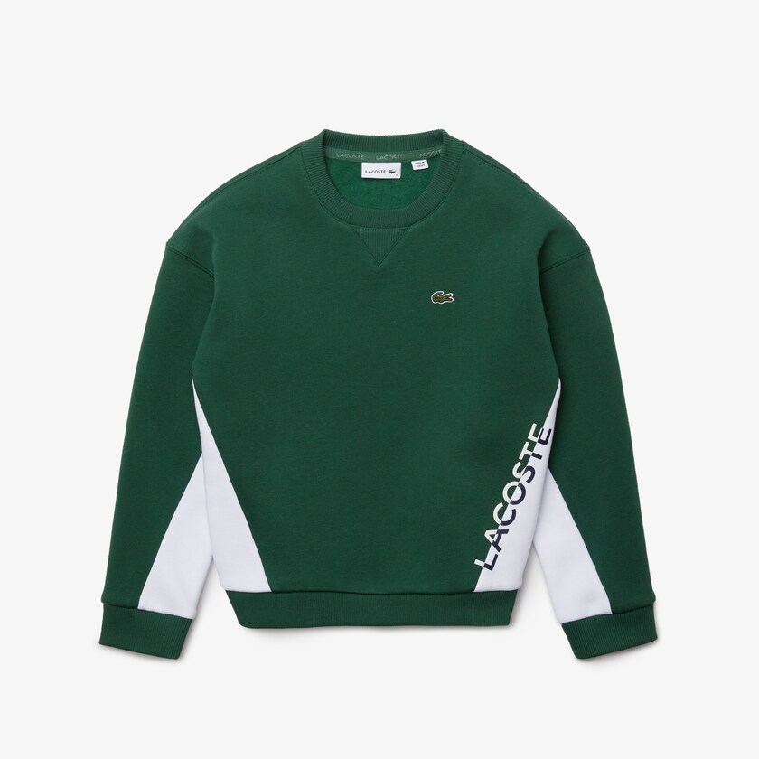 Moletons Lacoste Criança Verdes Branco Crewneck Fleece IT5-62006D0