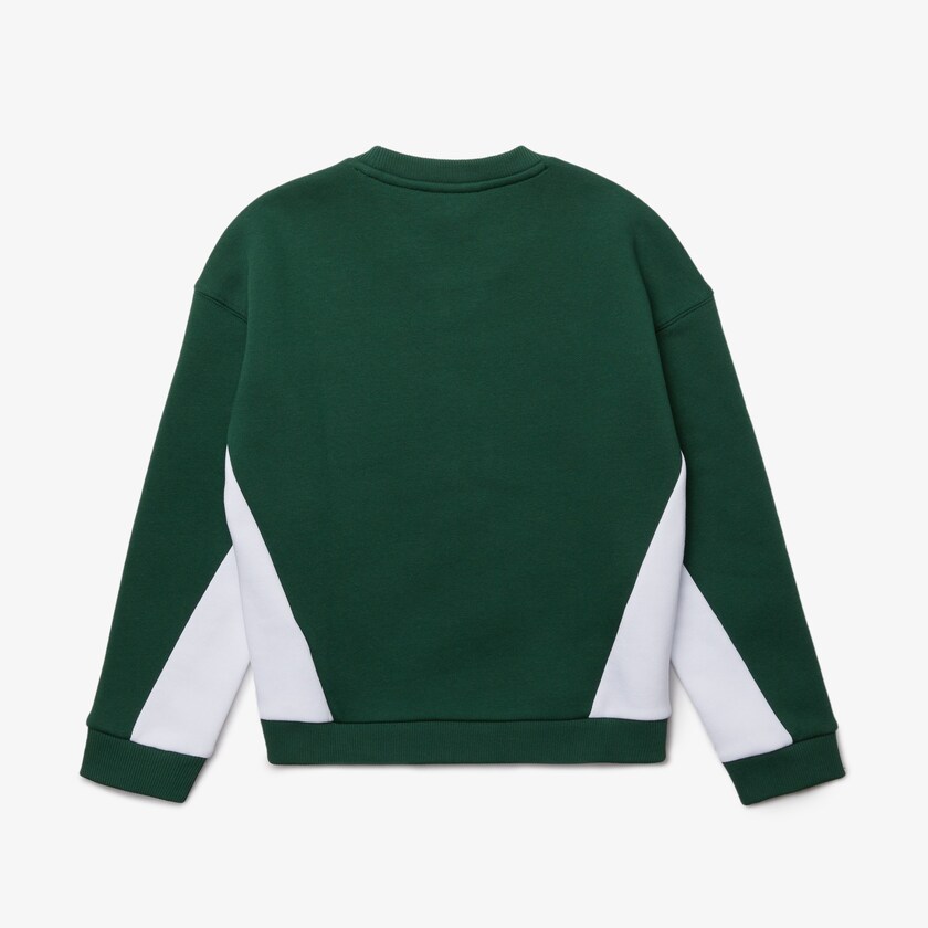 Moletons Lacoste Criança Verdes Branco Crewneck Fleece IT5-62006D0
