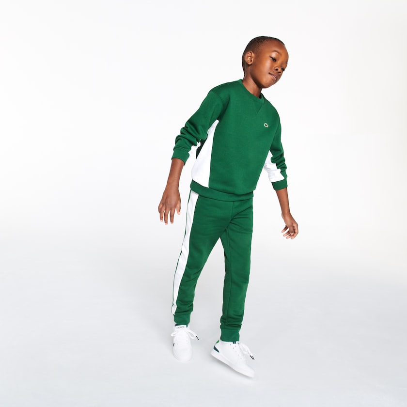 Moletons Lacoste Criança Verdes Branco Crewneck Fleece IT5-62006D0