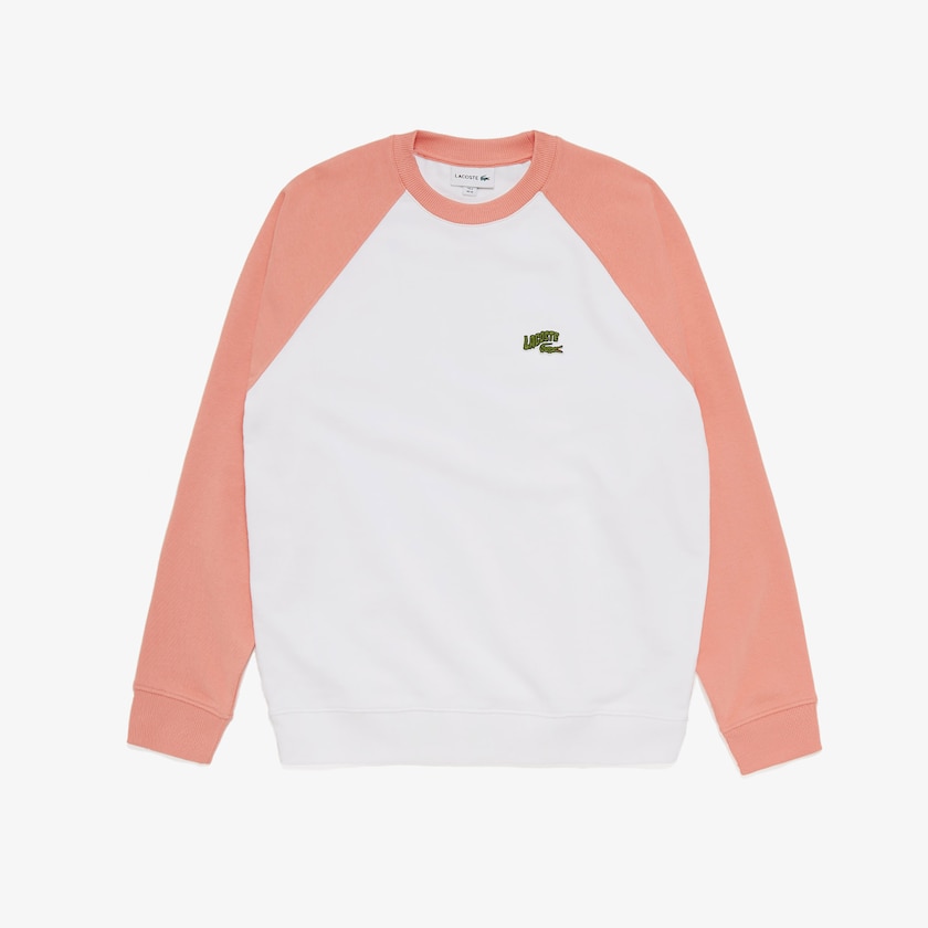Moletons Lacoste Masculino Branco Rosa Embroidered Logo Regular Fit BR8-40004Y6