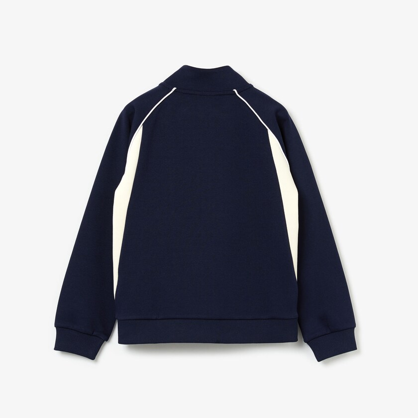 Moletons Lacoste Criança Azul Marinho Azuis Branco Full-Zip Contrast Side Panels Fleece IK6-08530B2