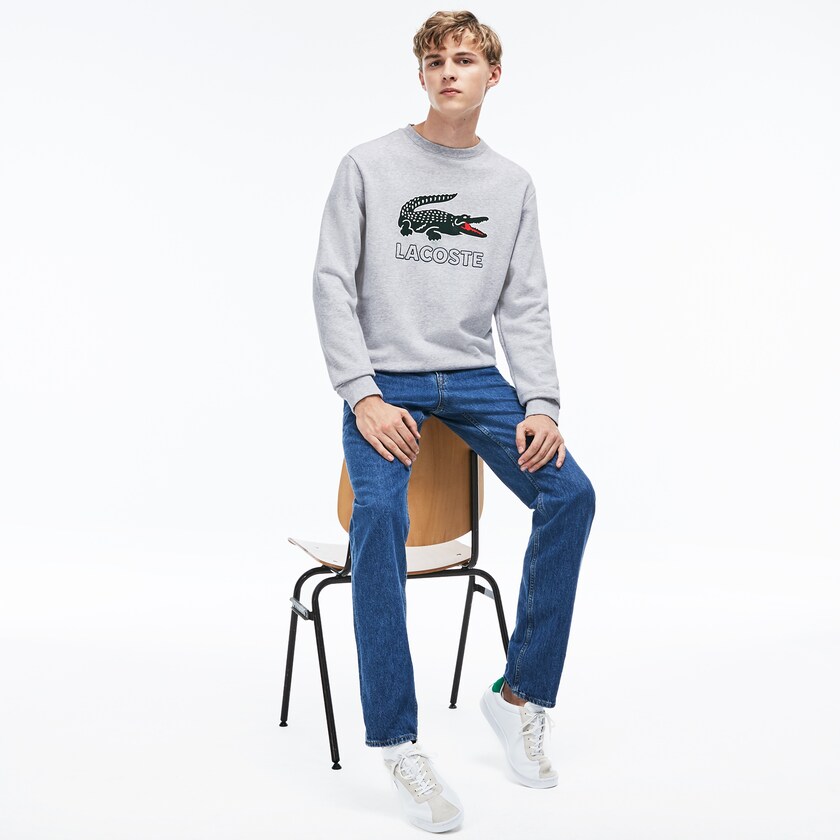 Moletons Lacoste Masculino Cinzentas Graphic Croc BX8-45394A2