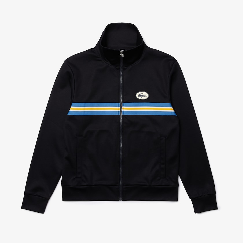 Moletons Lacoste Masculino Azul Marinho Azuis Heritage Striped Zip-Up TP8-96139G6