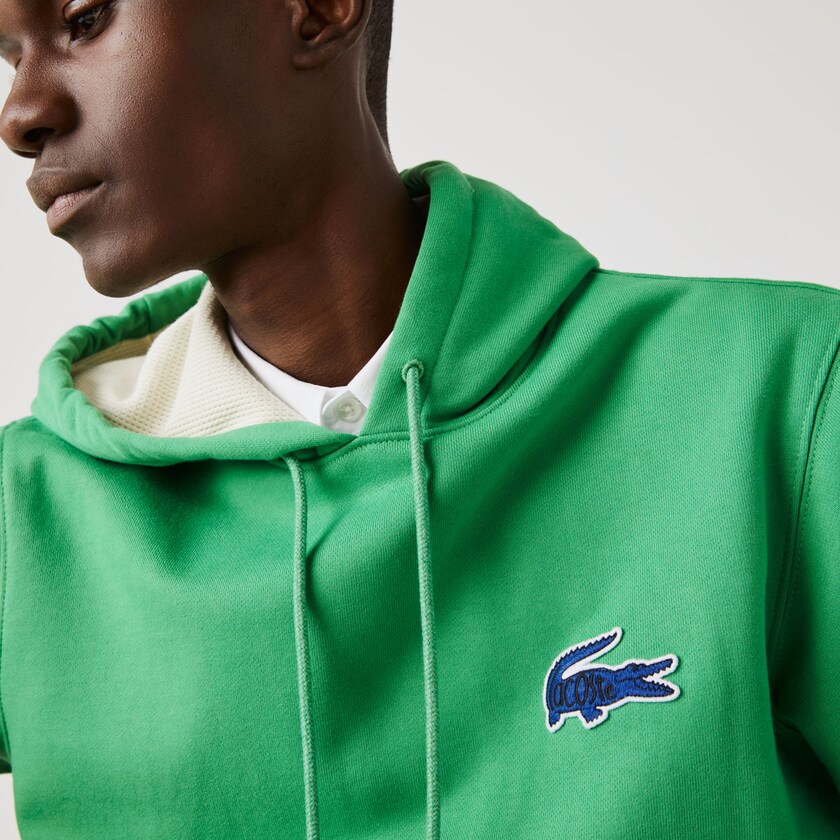 Moletons Lacoste Masculino Verdes Hooded Badge UG2-33643X1