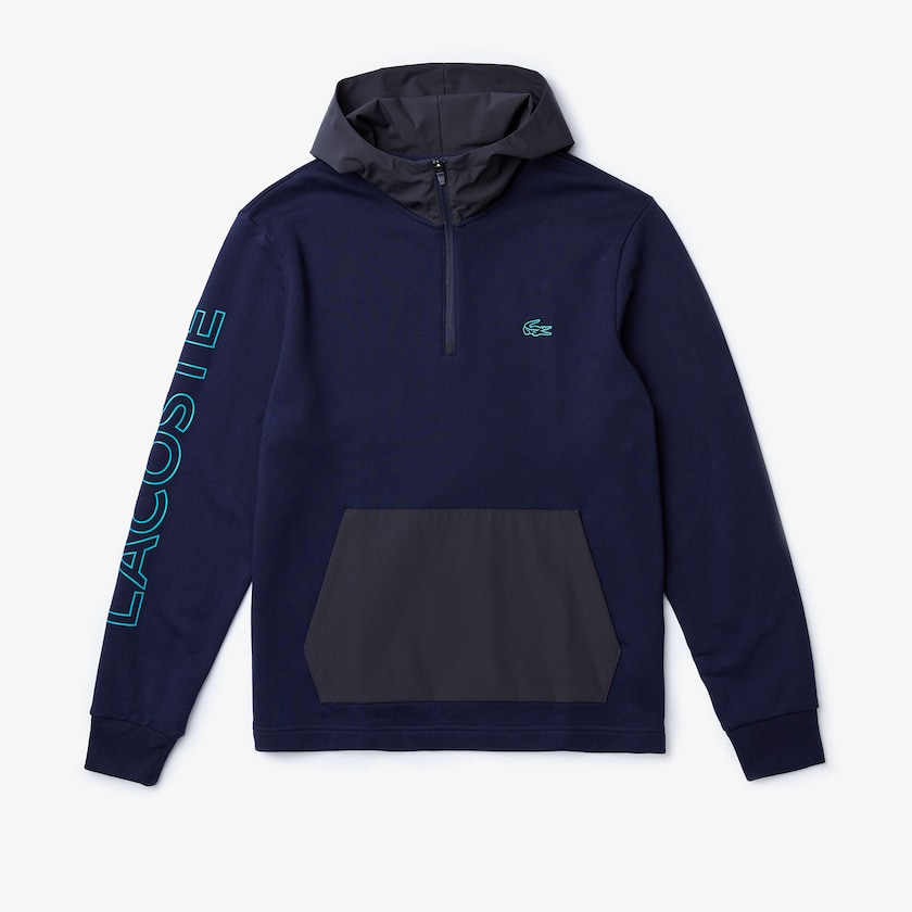 Moletons Lacoste Masculino Azul Marinho Azuis Cinzentas Escuro Hooded Color-Block Zip Up HL0-31713R1