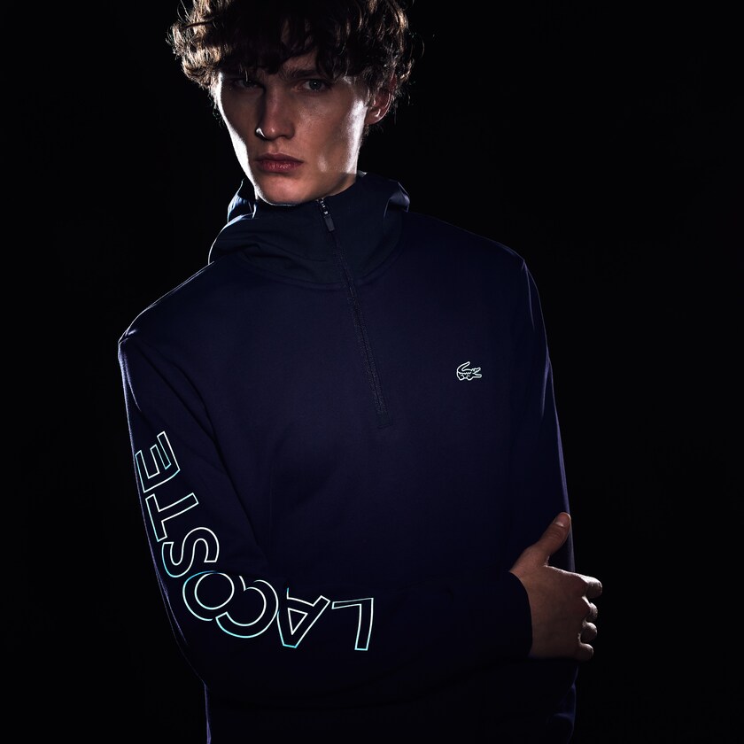 Moletons Lacoste Masculino Azul Marinho Azuis Cinzentas Escuro Hooded Color-Block Zip Up HL0-31713R1