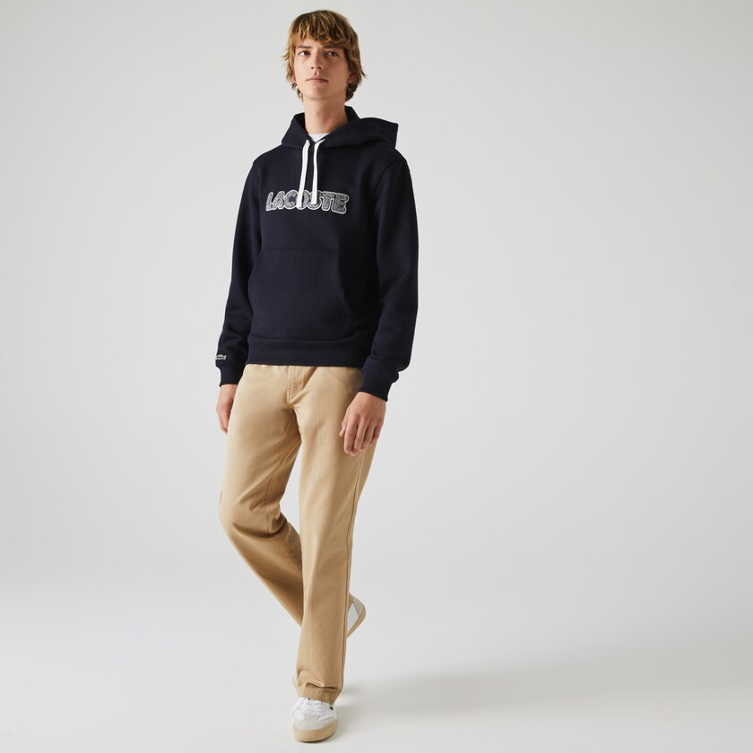 Moletons Lacoste Masculino Azul Marinho Azuis Hooded Fleece AO8-88418P6