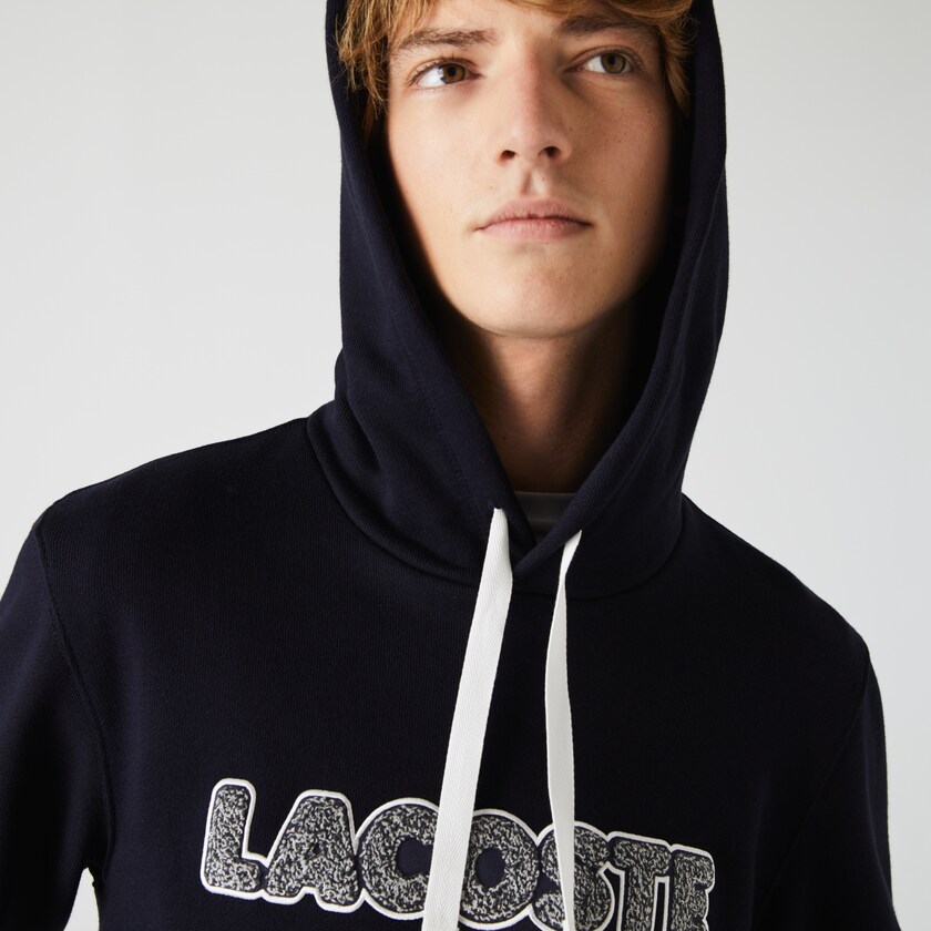 Moletons Lacoste Masculino Azul Marinho Azuis Hooded Fleece AO8-88418P6