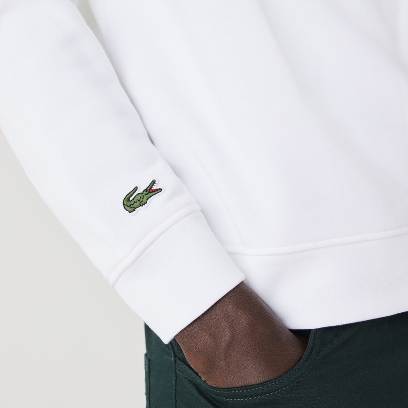Moletons Lacoste Masculino Branco Hooded Fleece With Printed Logo YG8-50525W7