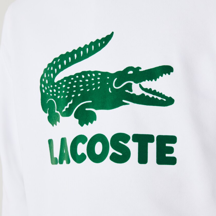 Moletons Lacoste Masculino Branco Hooded Fleece With Printed Logo YG8-50525W7