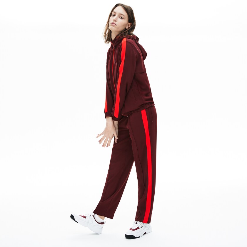 Moletons Lacoste Feminino Vermelhas Escuro Vermelhas Hooded Zip-Up NJ3-38213N1