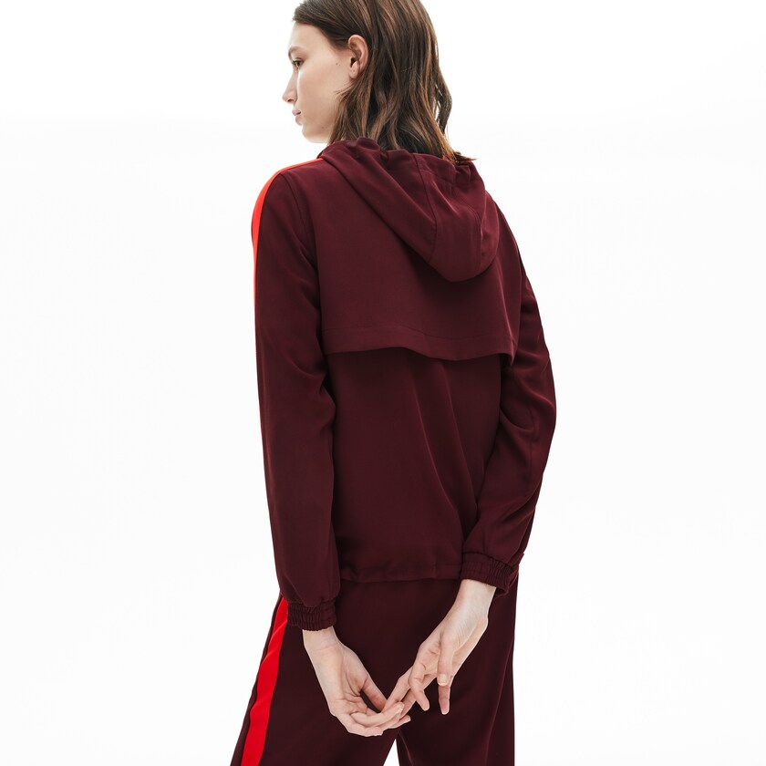 Moletons Lacoste Feminino Vermelhas Escuro Vermelhas Hooded Zip-Up NJ3-38213N1