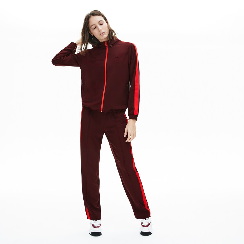 Moletons Lacoste Feminino Vermelhas Escuro Vermelhas Hooded Zip-Up NJ3-38213N1